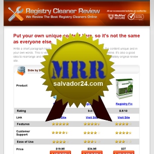 Product picture Registry Review Site with MRR (Master Resale Rights)