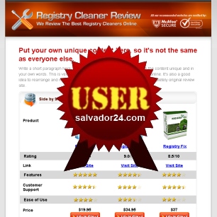 Product picture Registry Review Site with User Right