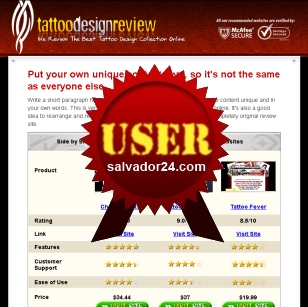 Product picture Tattoo Review Site with User Right